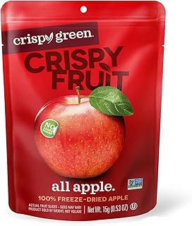 Crispy Green Natural Freeze-Dried Fruit, Apple Single-Serve, No Sugar Added, 0.53 Ounce (Pack of 12)