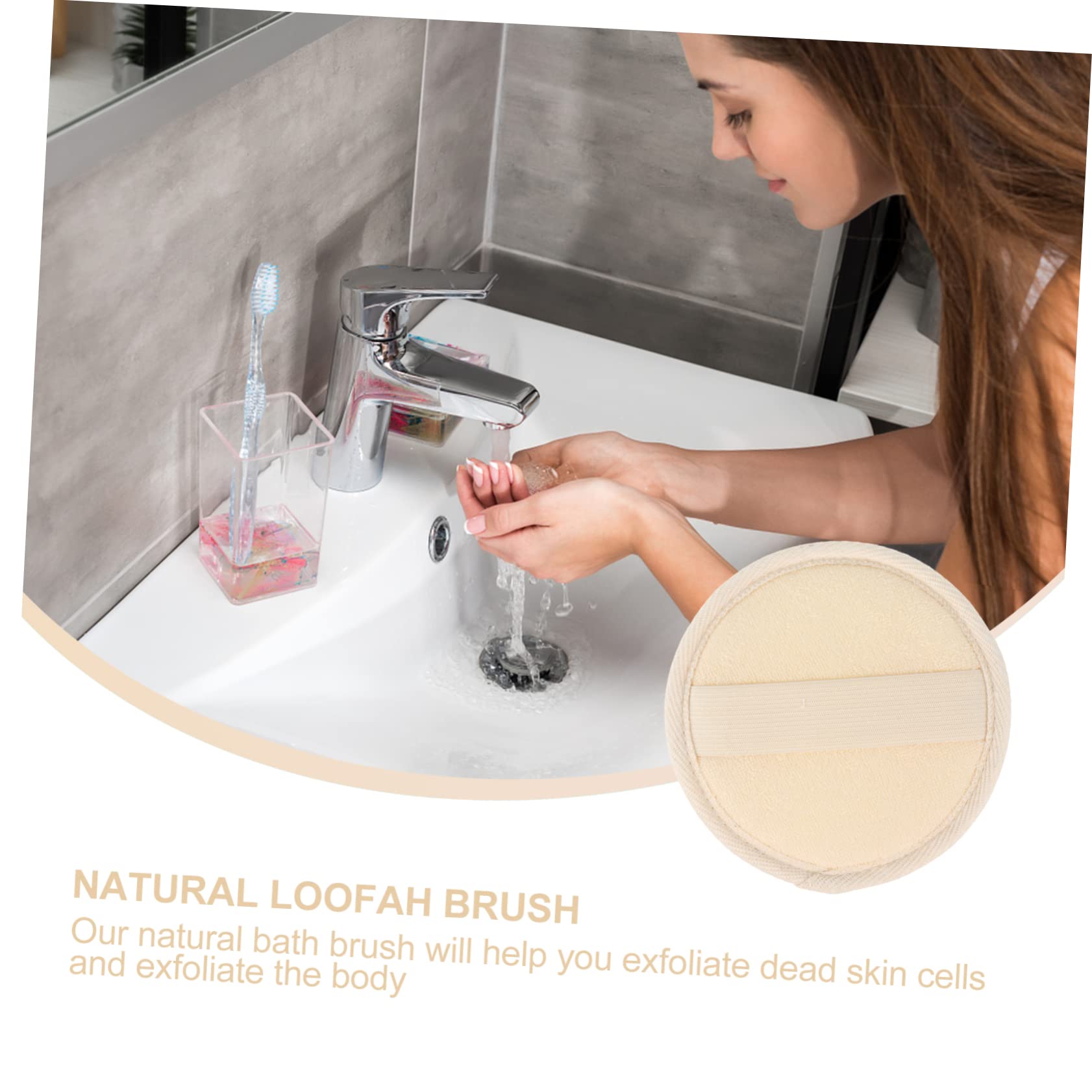 Mikinona 10piezas Toallas De Baño Exfoliantes De Lufa Redondas Discos De Lufa Para Exfoliar El Cuerpo Espalda Cepillo De Baño Para Limpieza Profunda Ducha