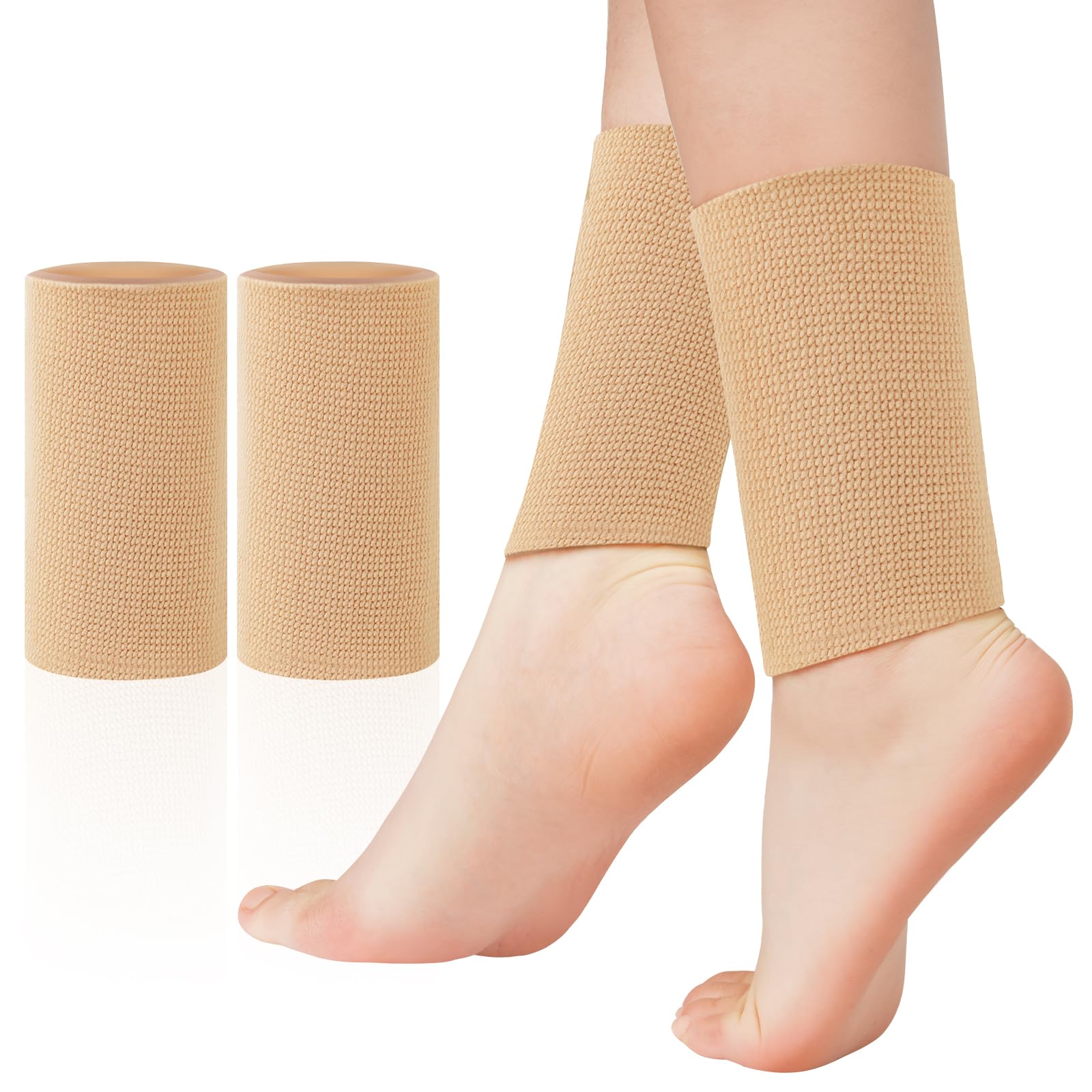 Fefod Ankle Sleeve Figure Skating Socks, Ice Skate Guards, Padded Skate Socks, Ankle Protector Brace with Cushioning Gel Pads, Gel Skate Ankle Guards for Foot Skating, Riding, Ice Skating Protection