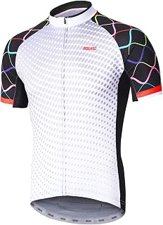 ARSUXEO Herren Radtrikot mit Kurzen äRmeln, MTB-Trikot, Helles Fahrrad-T-Shirt, Atmungsaktives Radoberteil ZY84