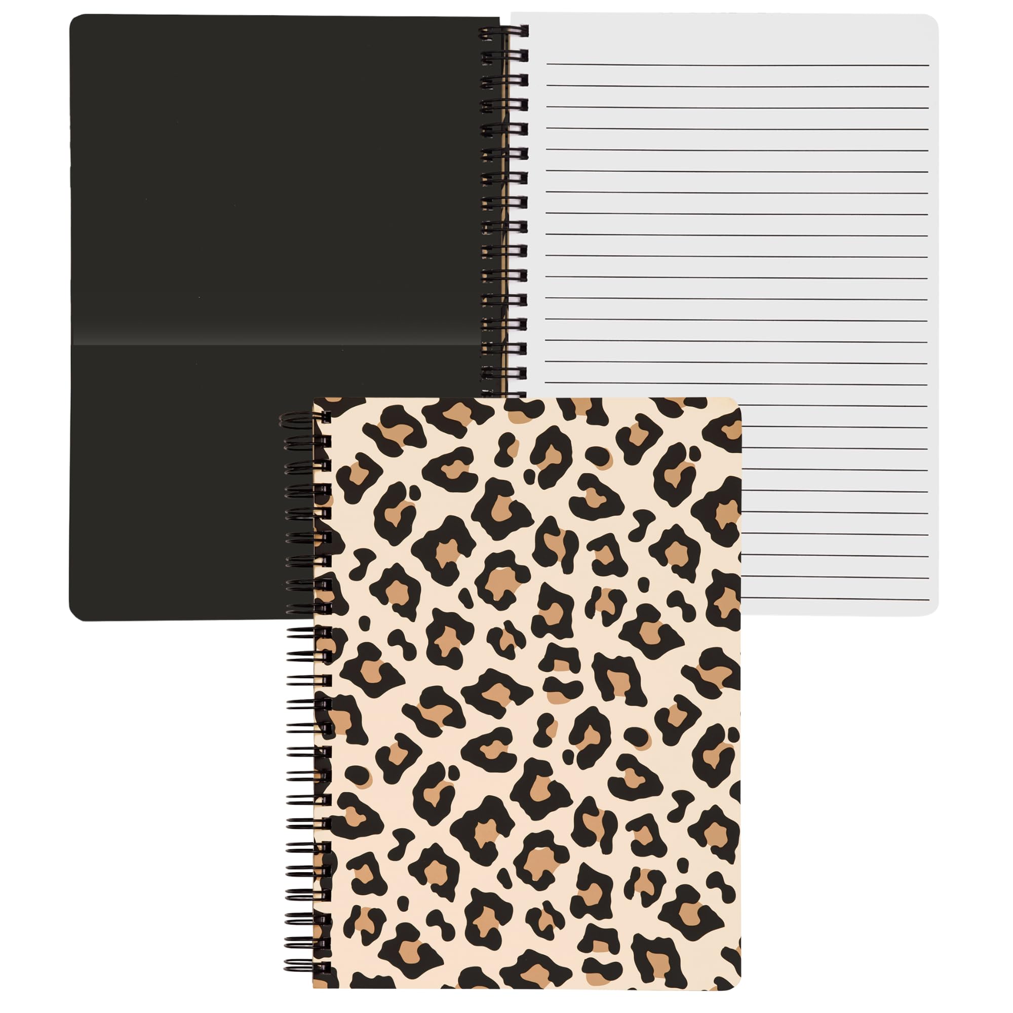 Steel Mill & Co Cute Mini Spiral Notebook, 8.25" x 6.25" Journal with Durable Hardcover and 160 Lined Pages, Leopard โ image 1