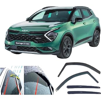 Kia Sportage 2021-2025 Modern Dark Vehicle Specific Fit SUV Rain Wind Deflectors Set of 4