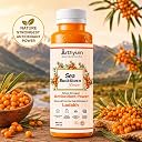 Arthyum Sea Buckthorn Juice Pulp Concentrate 300ml | Cold Pressed Rich In Omega 3,6,7,9 | Natural Vitamin C, Antioxidants | Immunity Booster, Skin Glow, Gut Health Support Herbal Juice | Sourced From Ladakh | Make 50 Glasses | Natural Health Drink | No Added Sugar gallery image