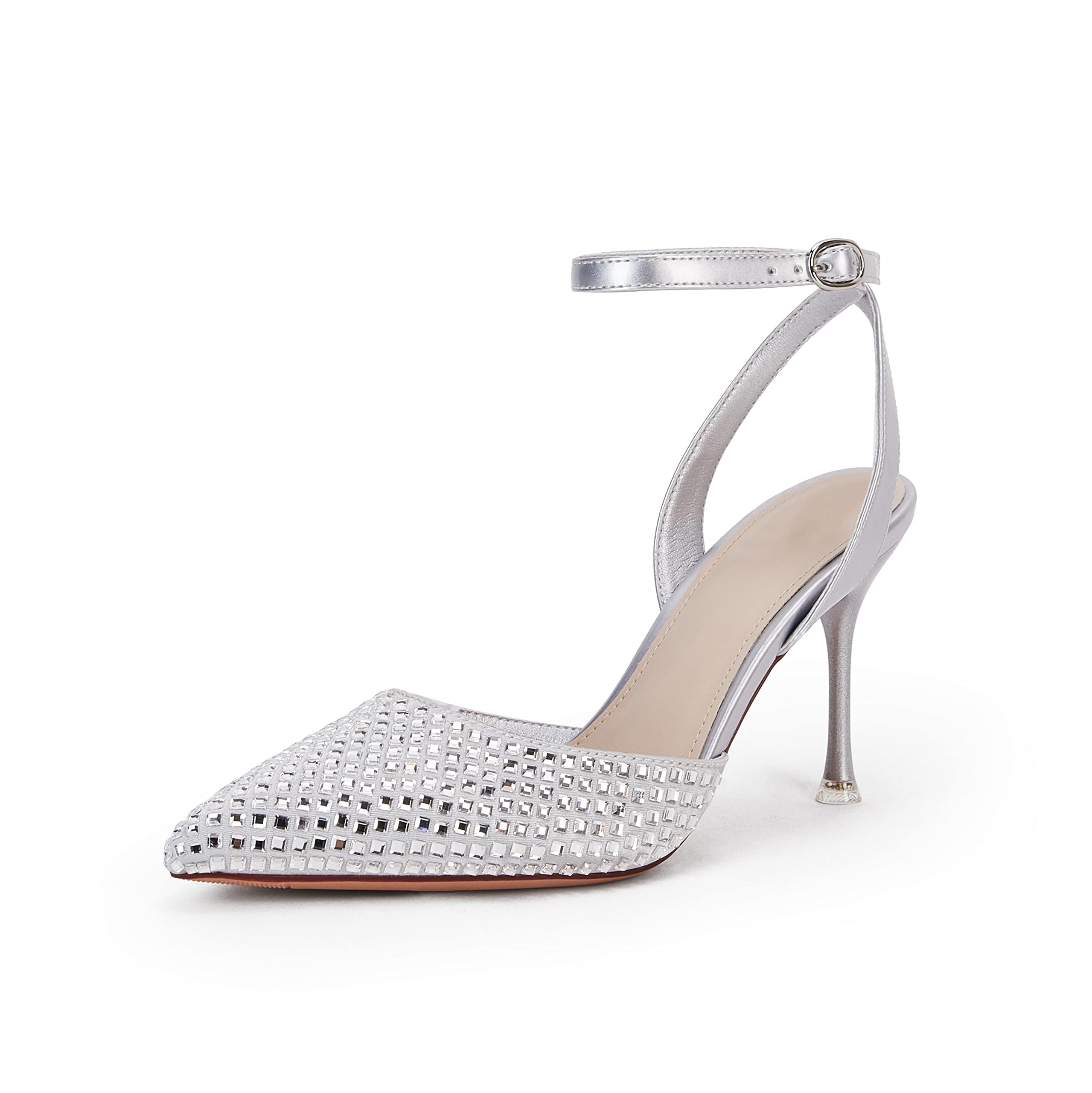 pointed toe rhinestone heels
