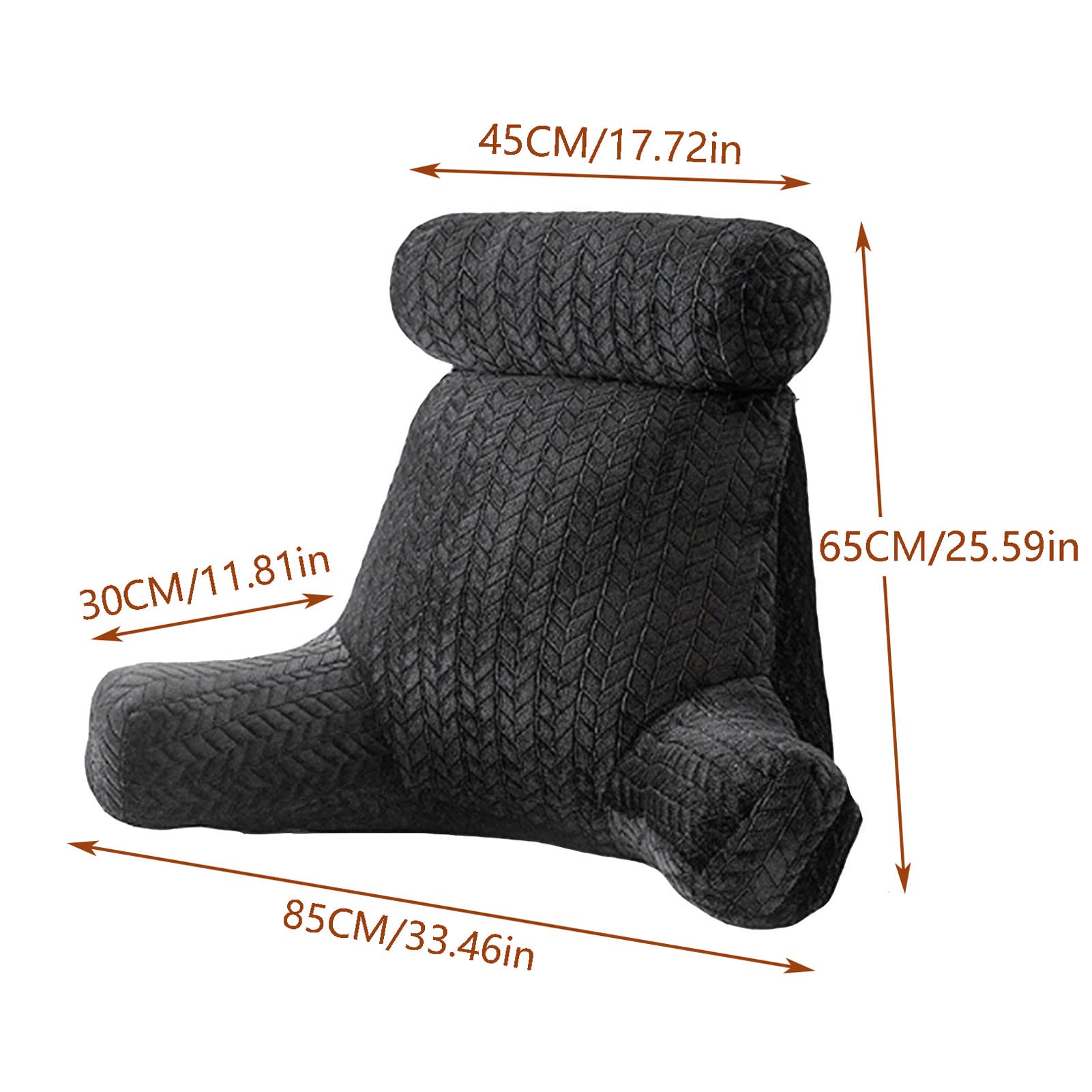 Almohada de lectura con soporte para la espalda para cama, cojín de soporte lumbar, con soporte para cuello y brazos, ideal para soporte de espalda, cama, juegos, lectura, relajación o mirar televisi