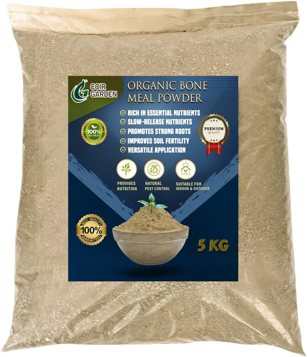 COIR GARDEN - Bone Meal Powder for Plants (20 KG) - Organic Fertilizer, Rich in Phosphorus and Calcium, Natural Plant Growth Fertilizer for Home Gardening