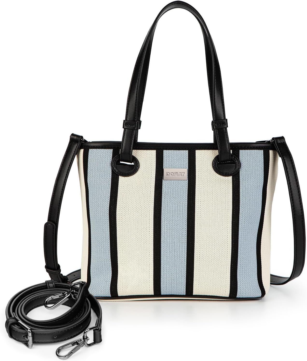 DOMAT Handbag for Women, Unique Striped Satchel Purse, Shoulder Bag, Crossbody Tote Bag, Top-Handle Bag
