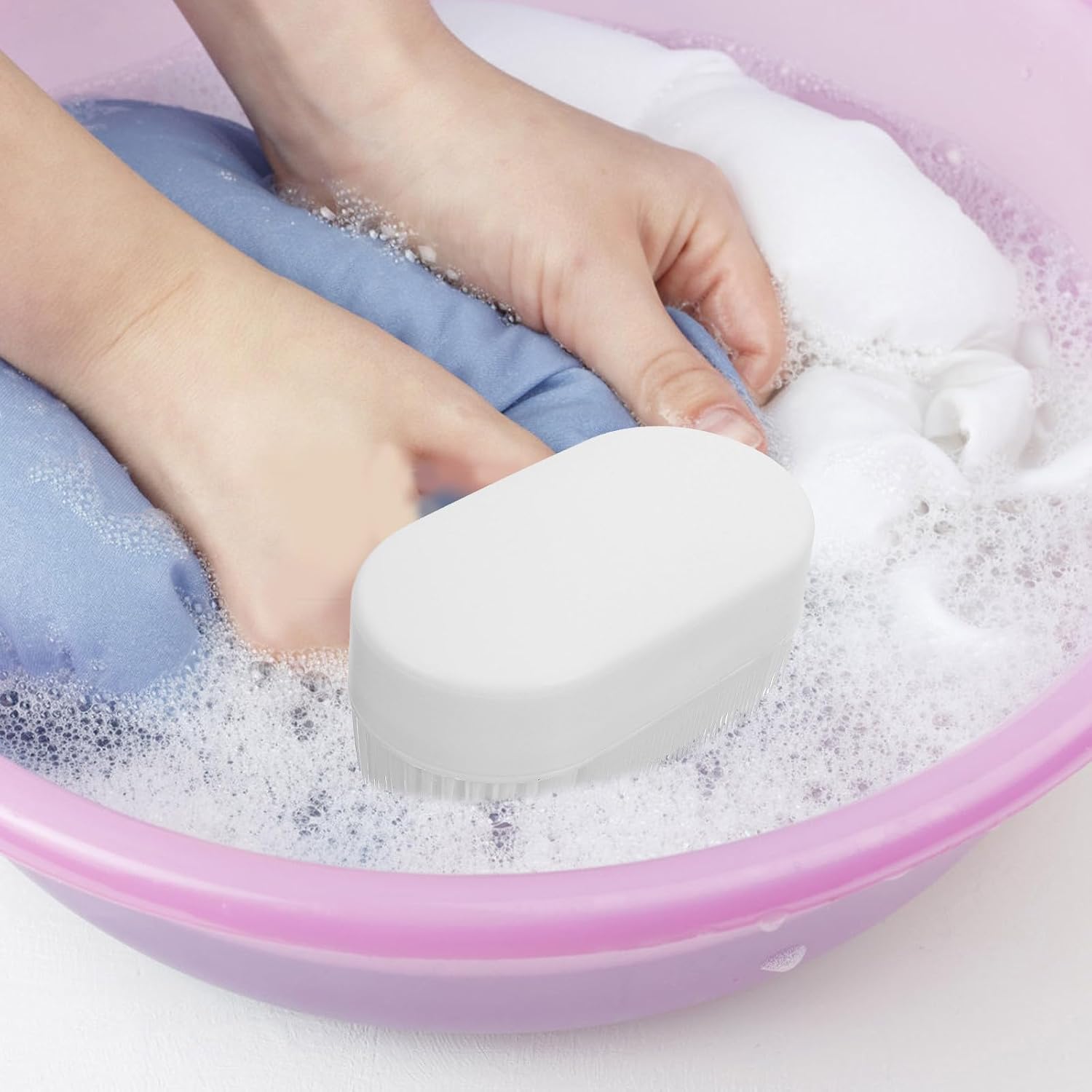 White Plastic Laundry Scrub Brush for Shoes and Floors