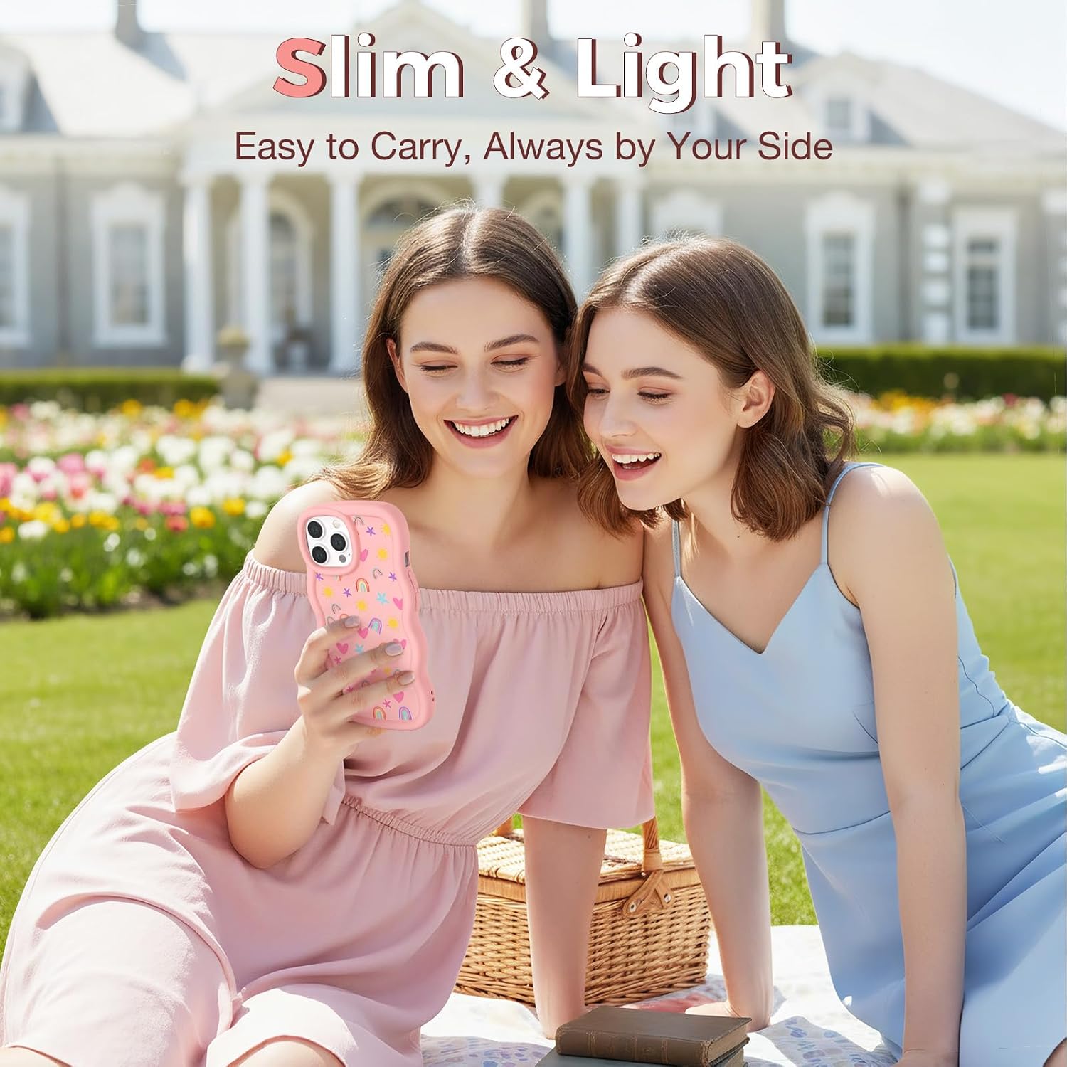 for iPhone 13 Pro Max Phone Case, Curly Wavy Frame with Cute Pattern image 5