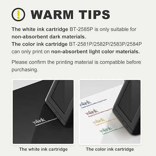 Miniatura 14 de v4ink Bentsai BT-2583P Cartucho de tinta amarillo de 1.4 fl oz de repuesto de tinta de secado rápido para impresora de inyección de tinta portátil