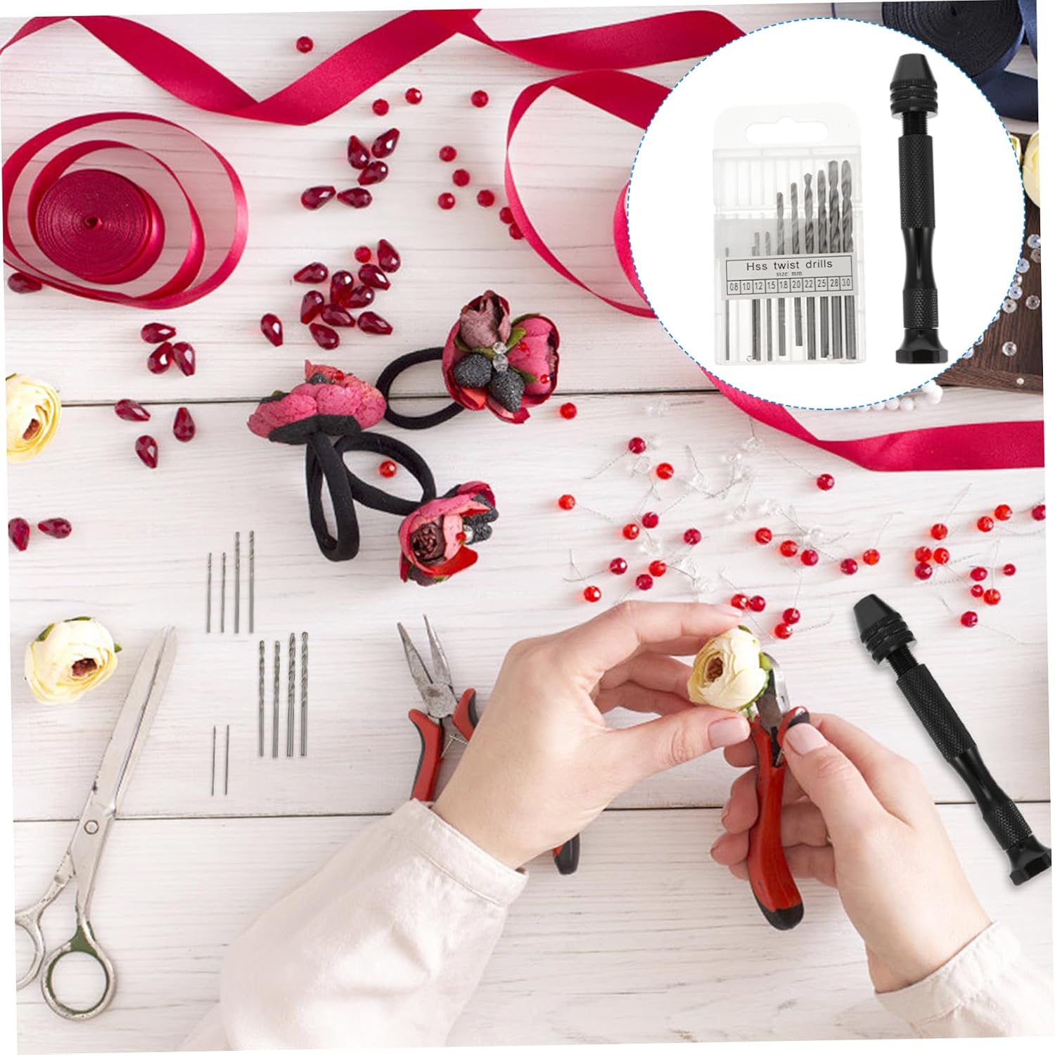11pcs Pin Vise Hand Drill Hand Pin Vise Tool Precision Drill Bit Set for Diy Jewelry Projects
