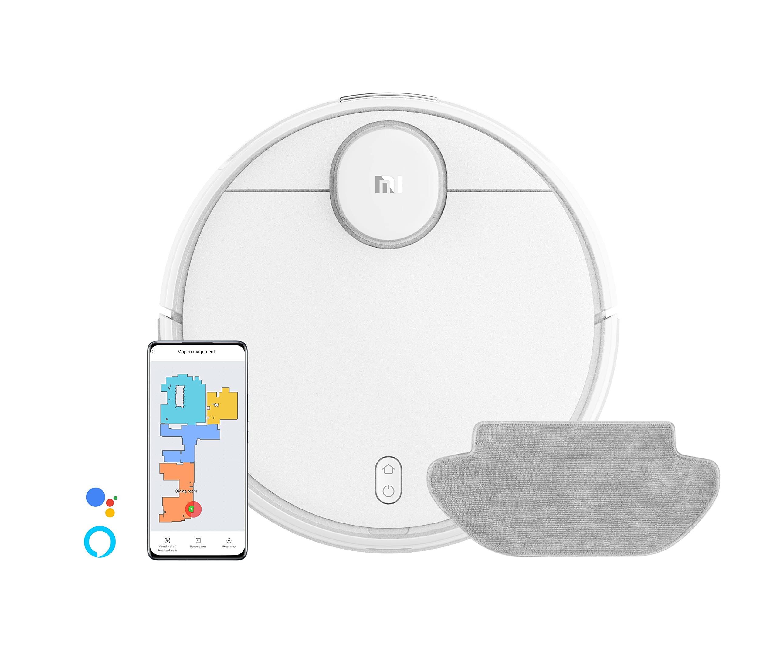 Xiaomi Robot Vacuum-Mop 2S, Robot Aspirapolvere e Lavapavimenti, Navigazione LDS, Potenza d'Aspirazione da 2.200Pa, Batteria da 2600mAh, 3 Modalità di Pulizia, Controllo tramite App, Versione Italiana