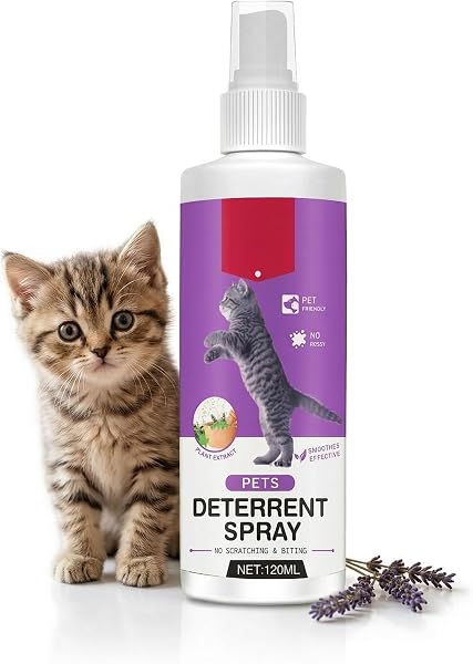 Katzenabwehrspray,Natürliches Katzen- & Hundeabwehrspray,120 ml Effektiver Kratzschutz für Möbel, Garten & Grundstück, Katzenschreck für Innen und Außen,Tierfreundliche Formel - 1