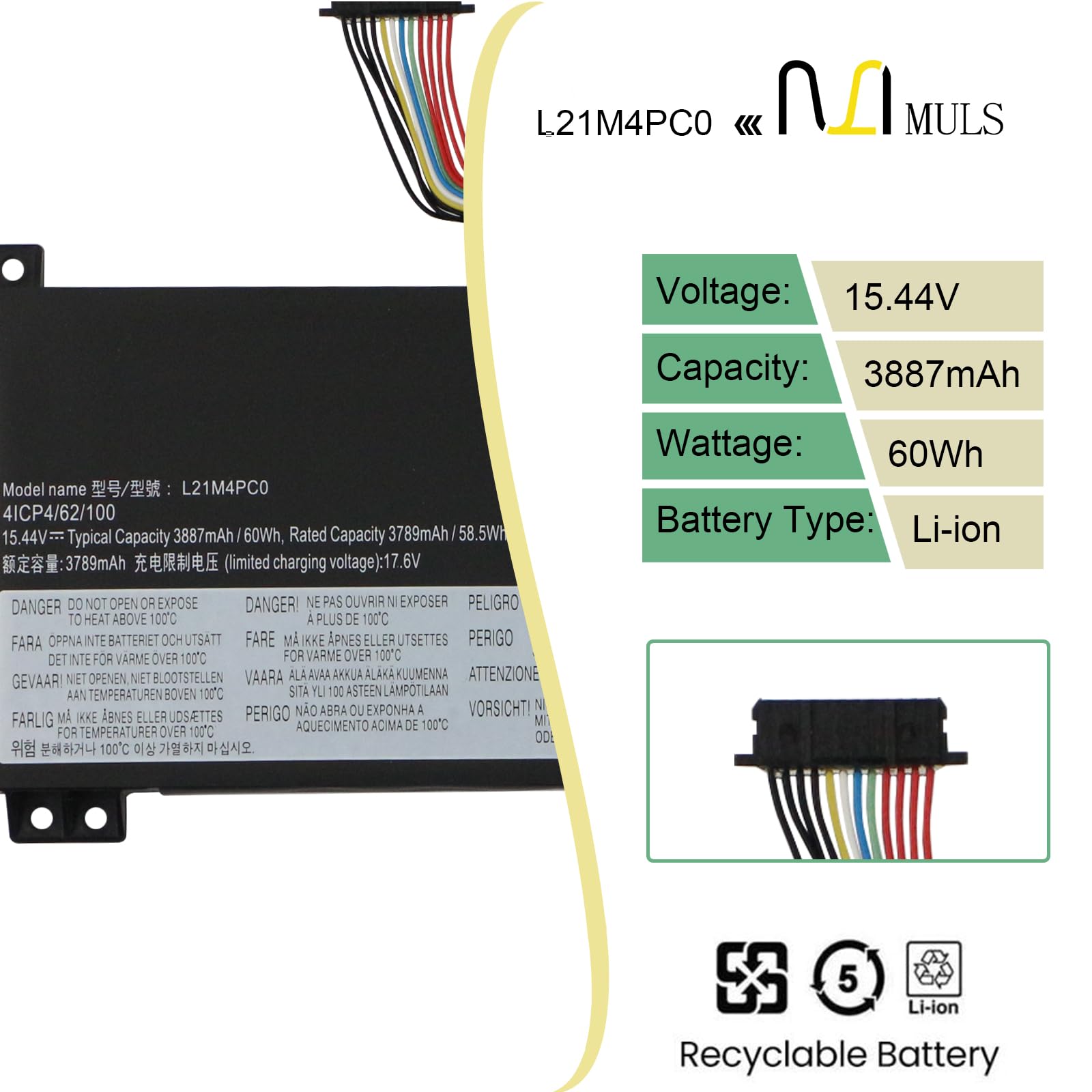 Amazon.com: L21M4PC0 60Wh Laptop Battery for Lenovo IdeaPad Gaming