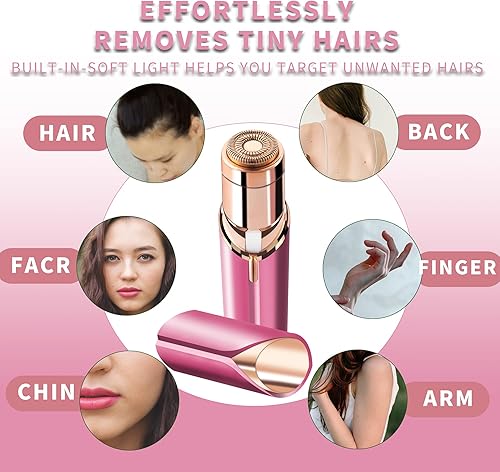 Miniatura 2 de Depilación facial para mujeres sin dolor removedor de pelo, afeitadora impermeable afeitadora removedor de pelo con luz LED para