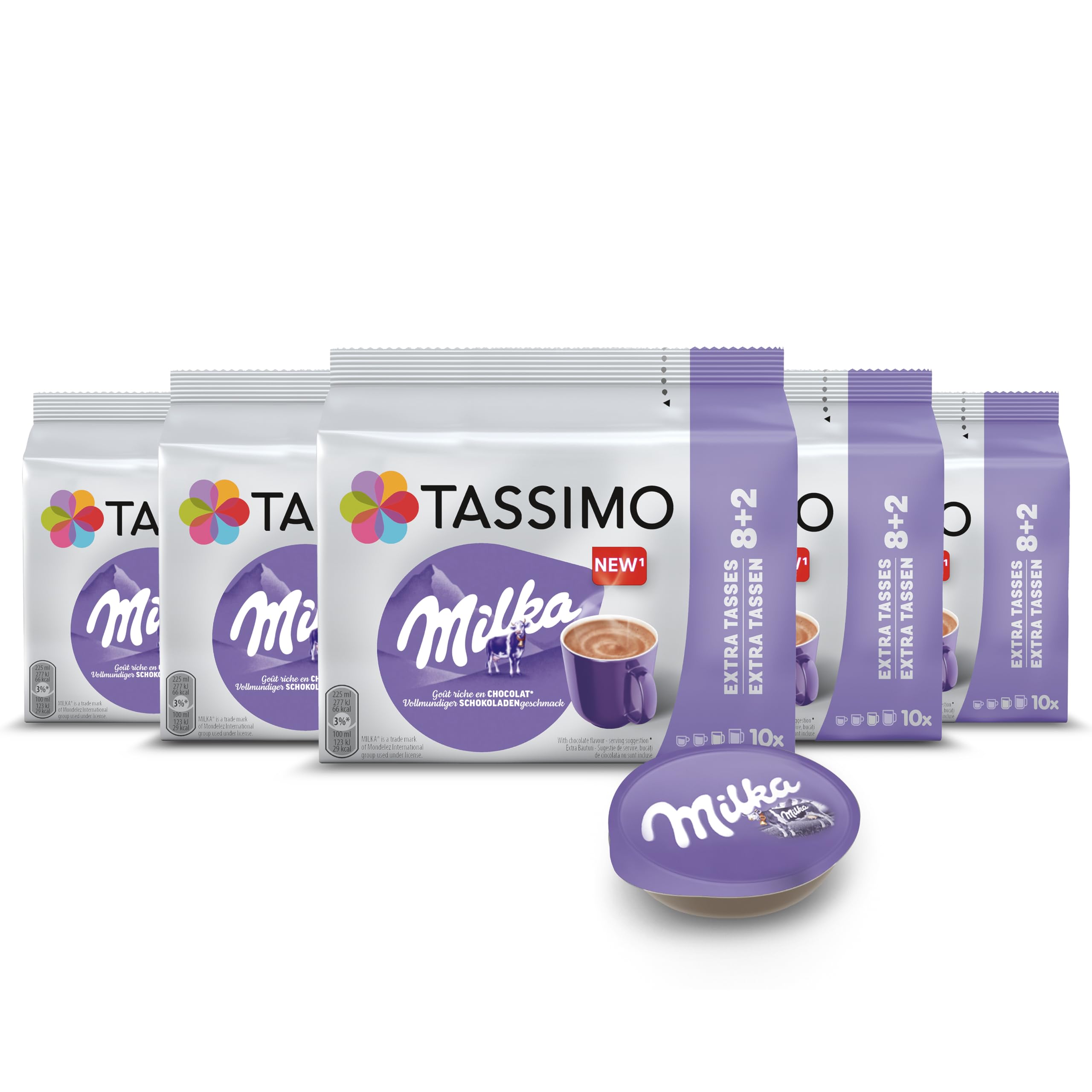 Tassimo Cápsulas de Bebida de Cacao Milka | 50 Cápsulas Compatibles con Cafetera Tassimo - 5PACK