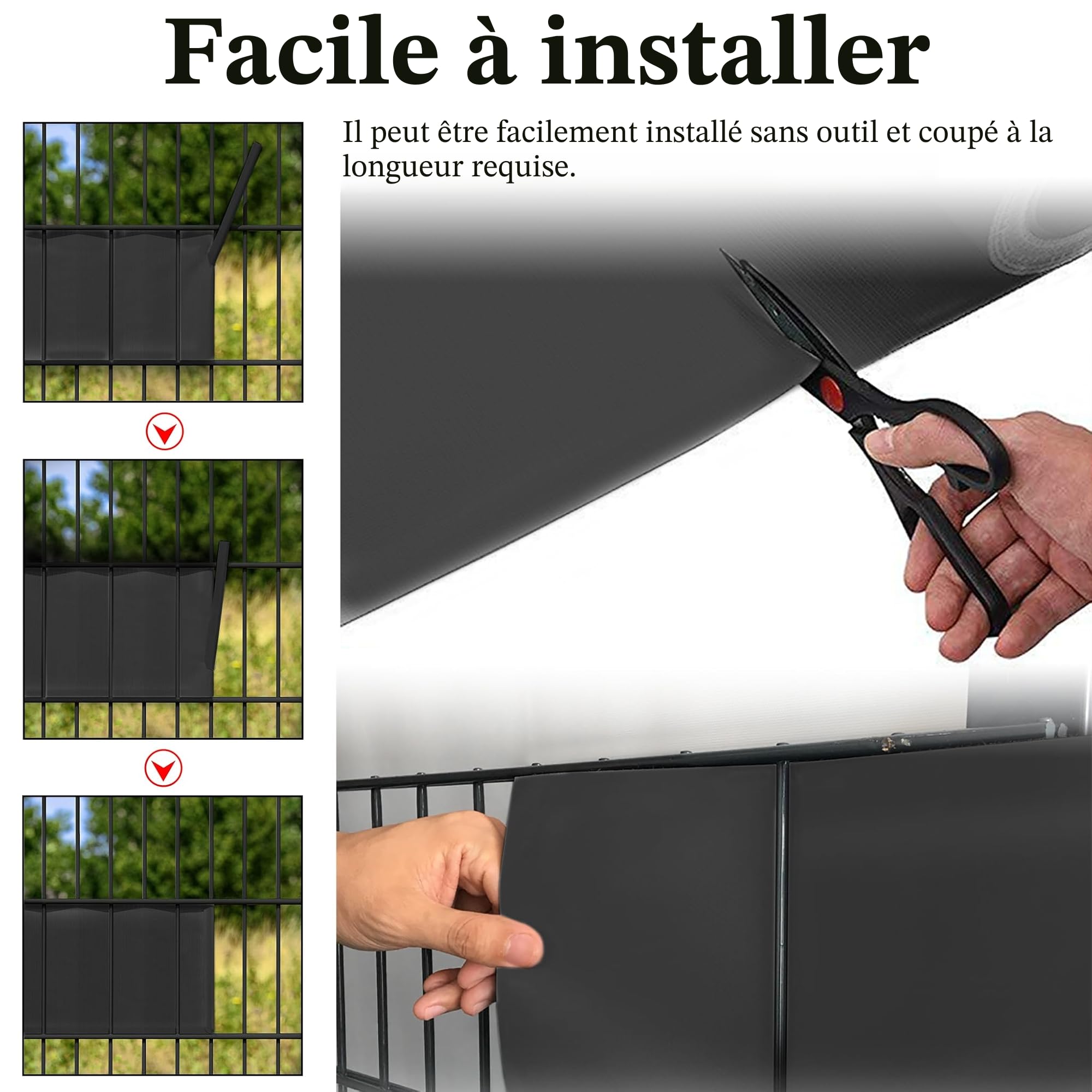 LZQ Bandes brise-vue en PVC extra épaisses, opaques, double fil avec 120 clips de fixation pour clôture de jardin ou balcon, 260 m x 19 cm, Anthracite