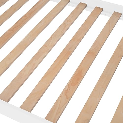 Miniatura 17 de Merax Litera de escalera individual sobre matrimonial con nido, escalera de almacenamiento y barandilla de longitud completa, litera de