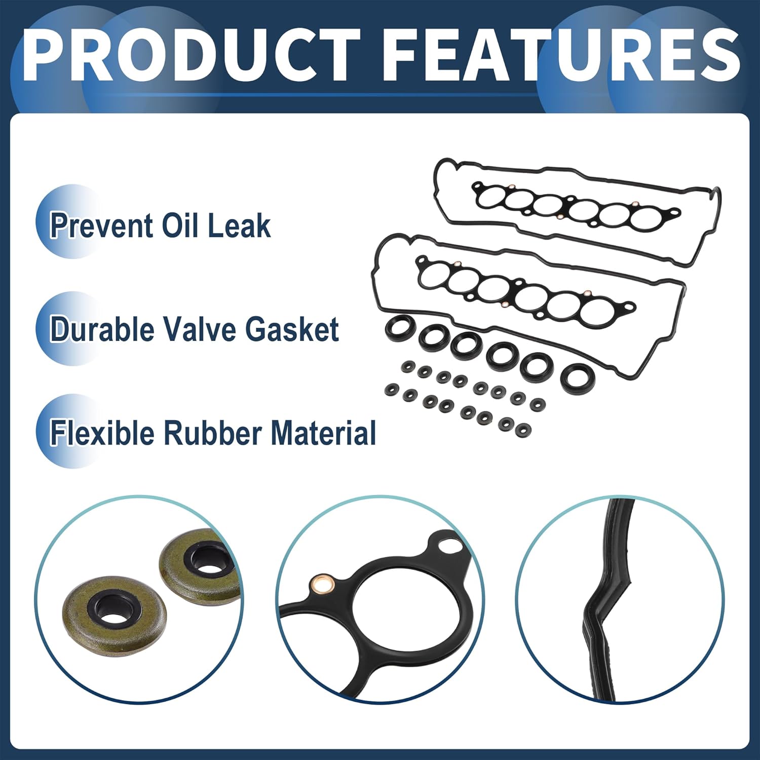 ACROPIX Valve Cover Gasket Set for Toyota 4Runner 1996-2002 3.4L V6 Engine Valve Cover Gasket Replacement Kit Replace VC203