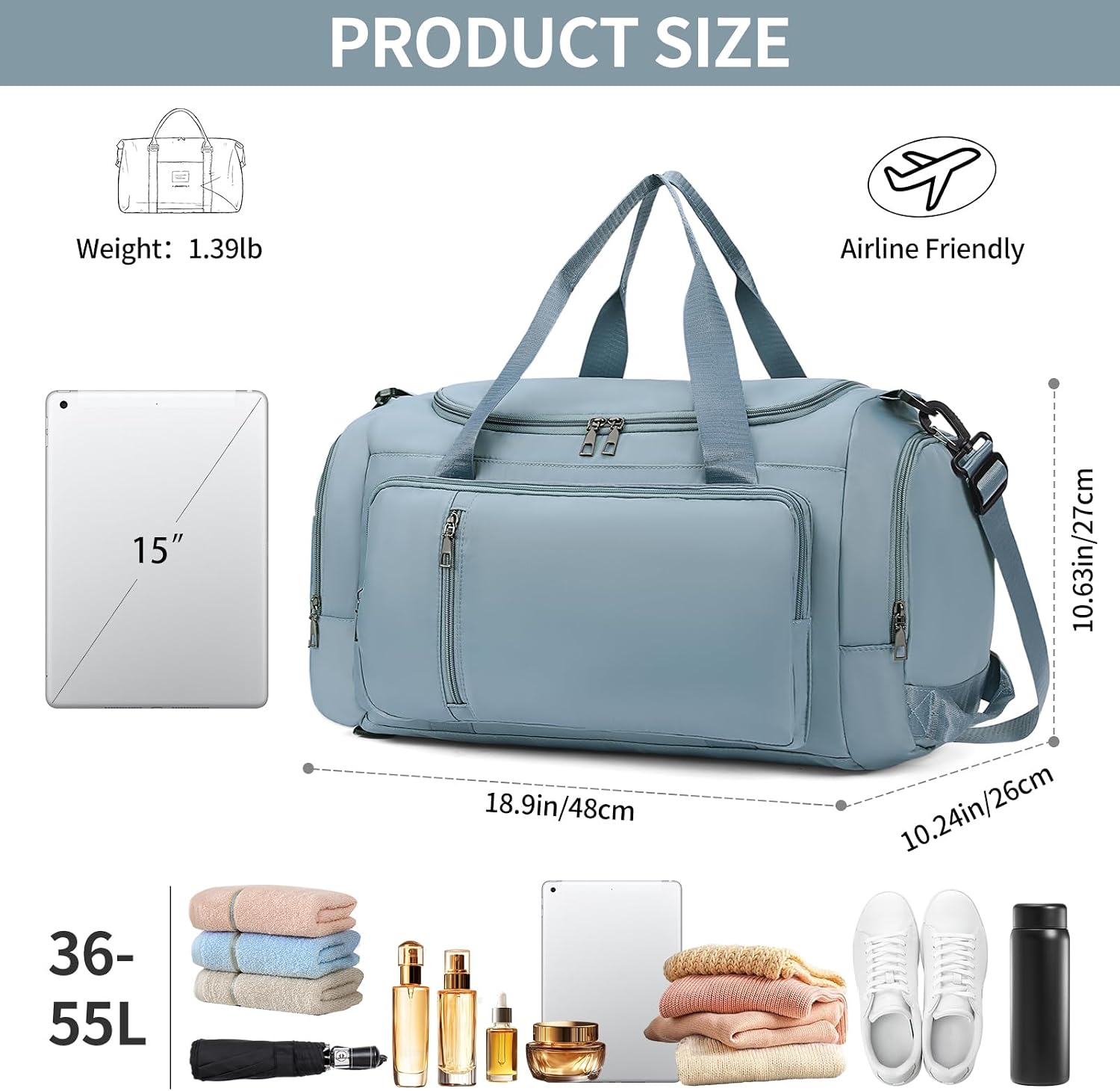 Gym Bags for Women Sports Backpack with Shoe Compartment & Wet Pocket Duffel Bag Carry On Weekender Bag Fitness Travel