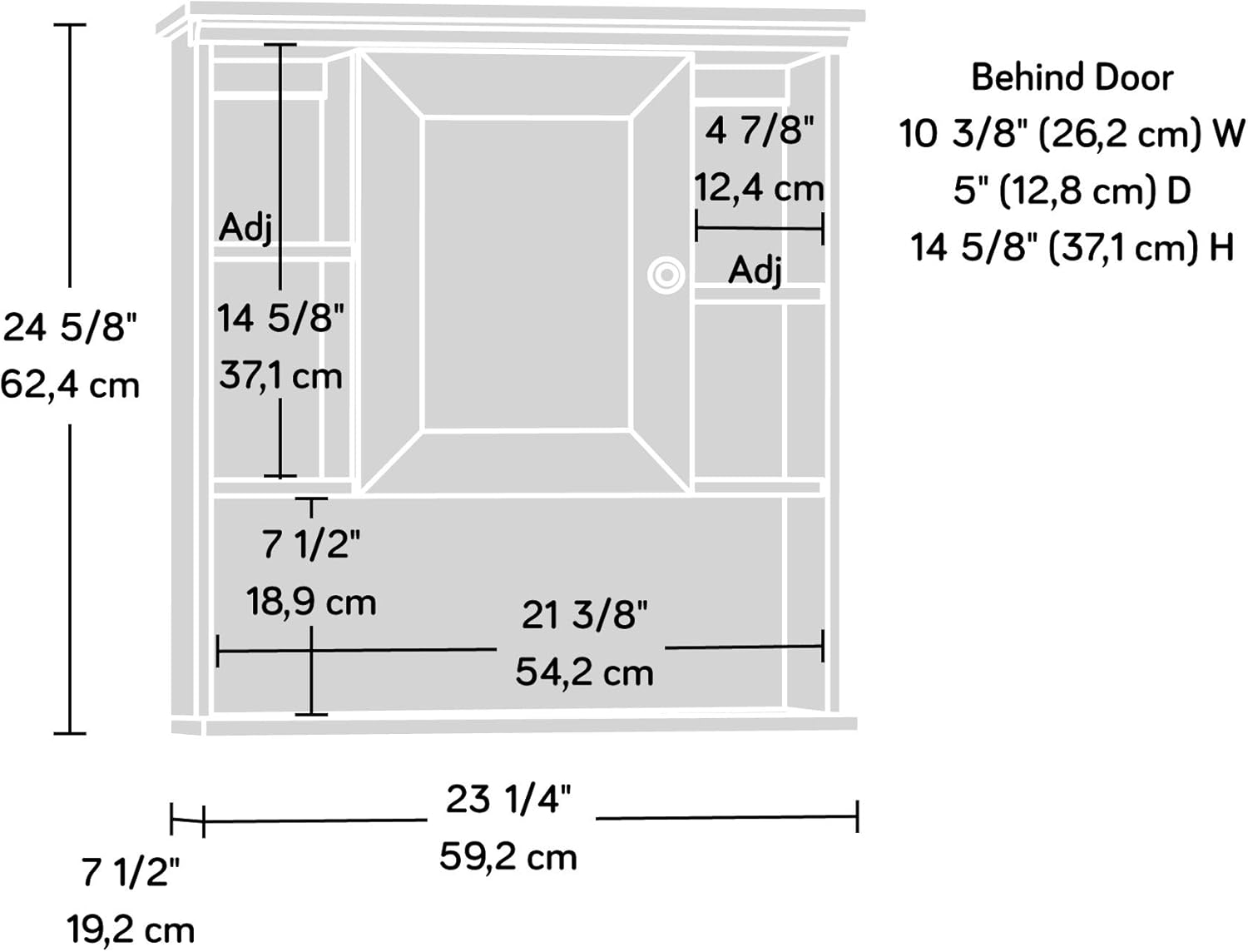 Close-up of items on the lower shelf