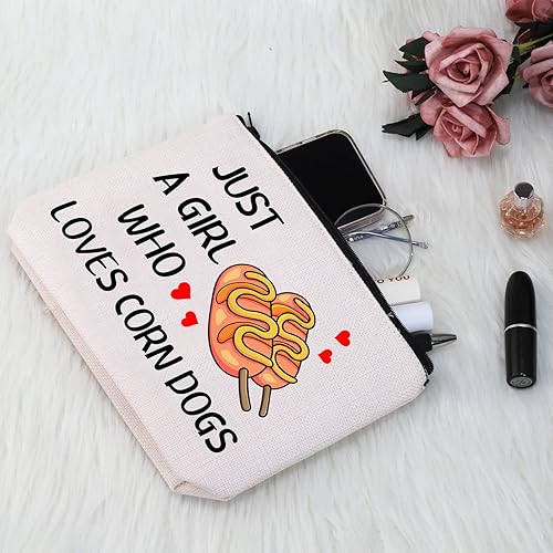 Miniatura 4 de G2TUP Bolsa de maquillaje para perros de maíz, regalo para amantes de los perros de maíz, bolsa de cosméticos Corndog, regalo para amantes de los