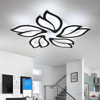 Comely Modern Dimmable Chandelier, 45W LED Ceiling Lamp with Remote Control [Energy Class E]