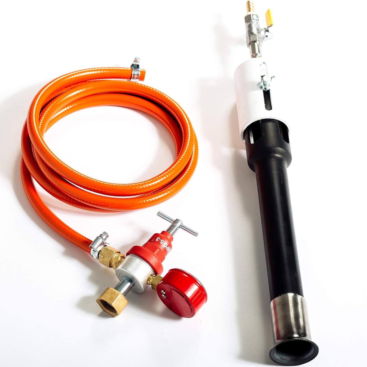DEVIL-FORGE Gas Burner DFCPROF (200.000 BTU), gas ball valve, air choke, Propane Forge Furnace Foundry Raku Kiln Blacksmith Farrier Knife, professional