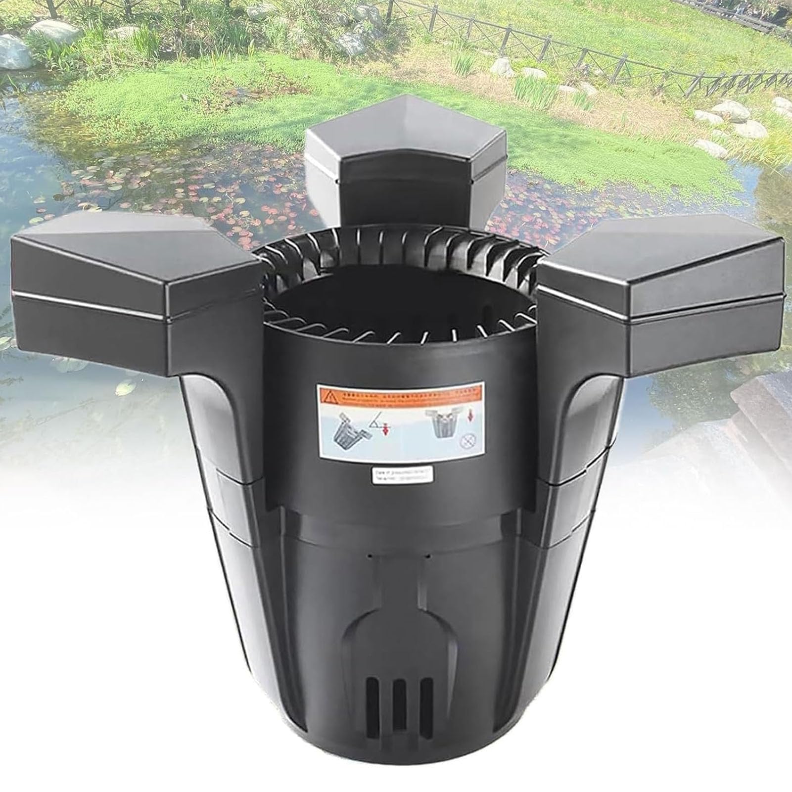 Pulitore Automatico Per Piscina, Skimmer Galleggiante Per Laghetto 43w/70w | Filtro Di Purificazione Con Cestello Per Foglie E Aeratore, Cavo Da 10m, Per Laghetto Con Pesci Piscina E Giardino(45W)