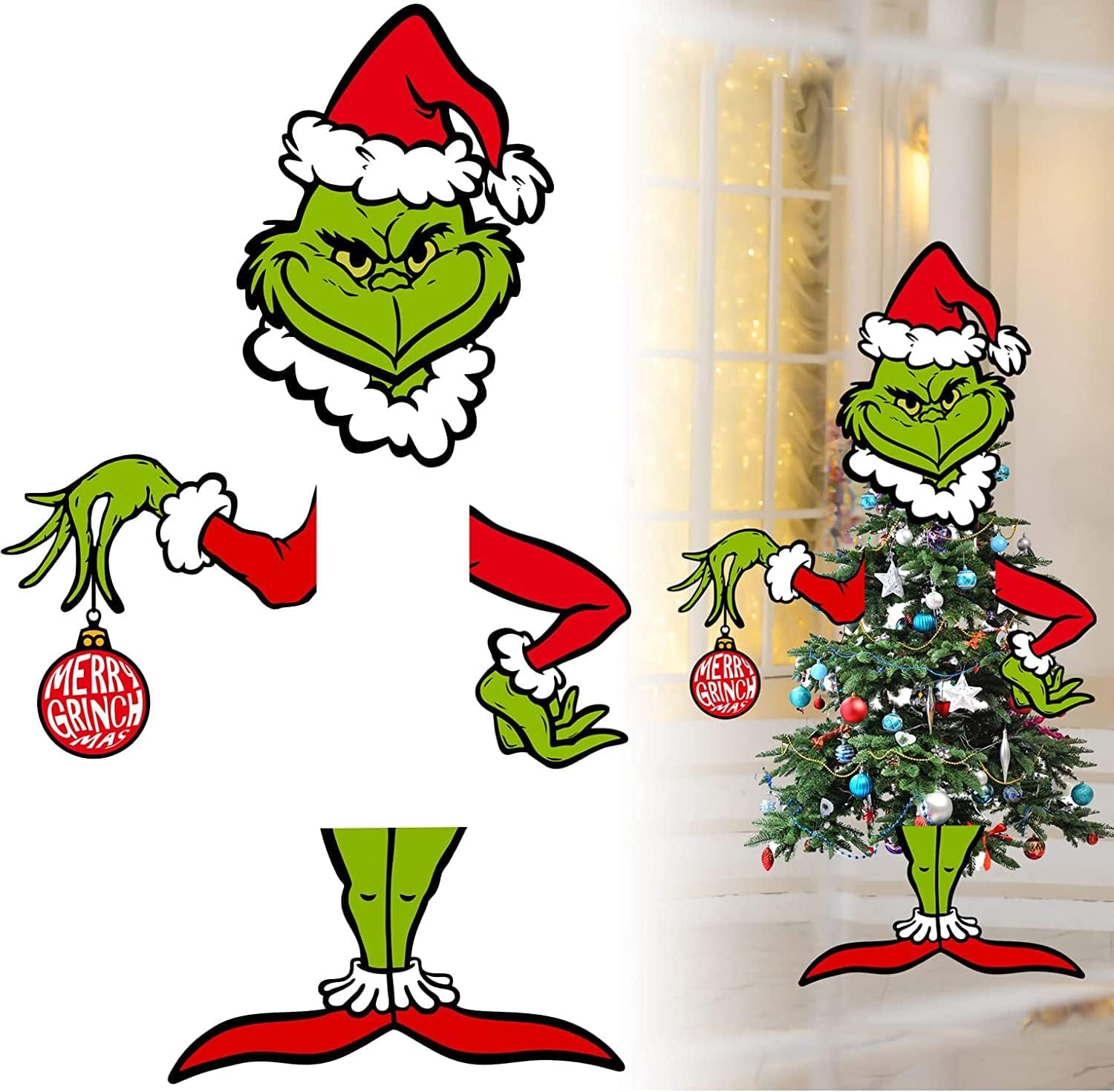 Large Grinchmas Decor for Christmas Tree, Whoville