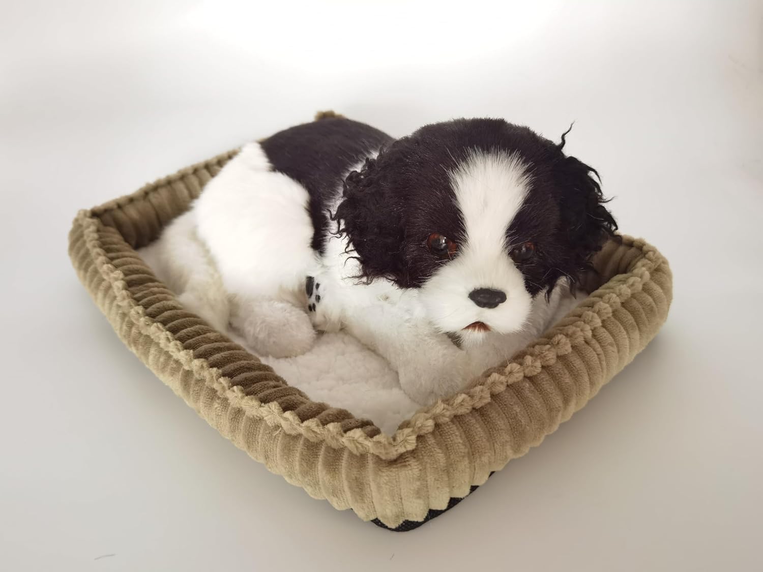 Border Collie Dog, Realistic, Lifelike Stuffed Interactive Nodding Pet Toy, Companion Pet Puppy with 100% Handcrafted Synthetic Fur