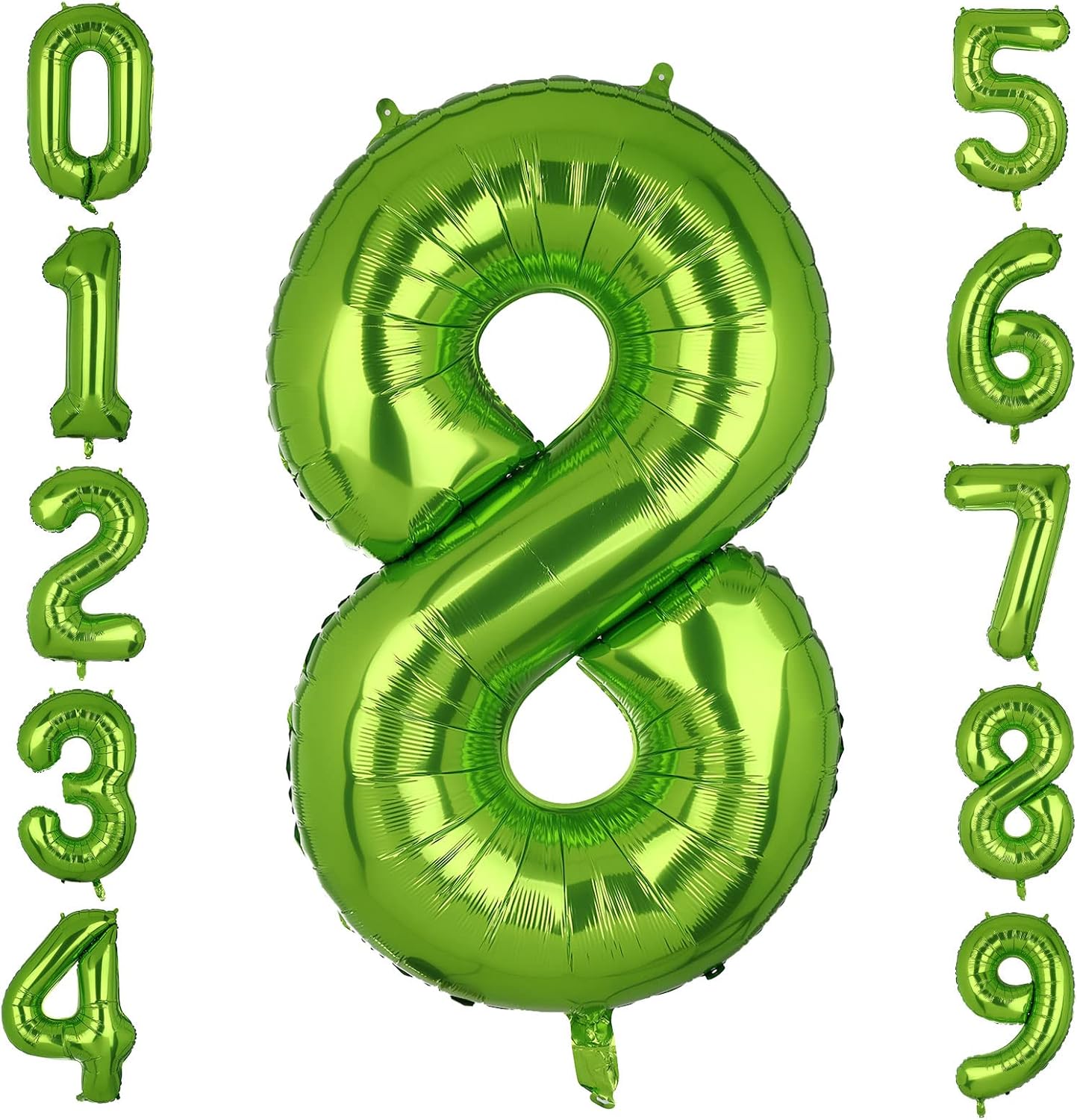 Large Foil Green Number 8 Balloons Big Mylar Helium Balloon Birthdays Party Decorations Supplies 40 Inch
