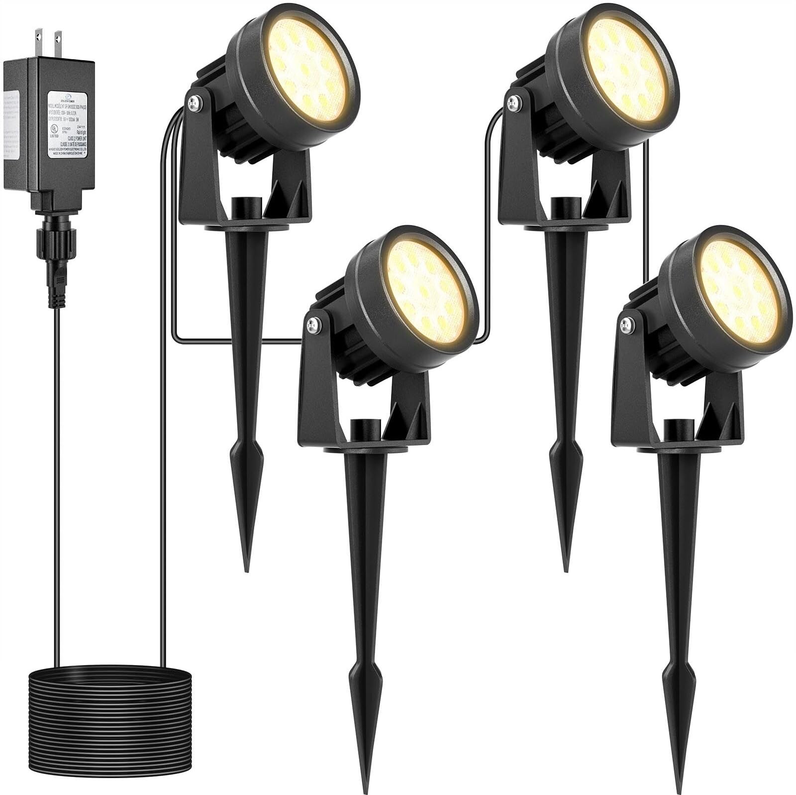 Transform Your Outdoor Space with Bolusmll Warm White Spot Lights – IP65 Waterproof Garden Uplights for Lawn, Porch, and Driveway