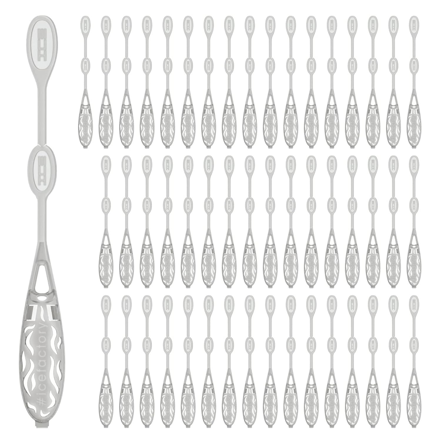 Icicle Drink Stirrers, Swizzle Sticks for Smoky Drinks, Use with Food-Grade Dry Ice, Glows in The Dark, Party & Cocktail Accessory, 50-Pack (Dry Ice Not Included)