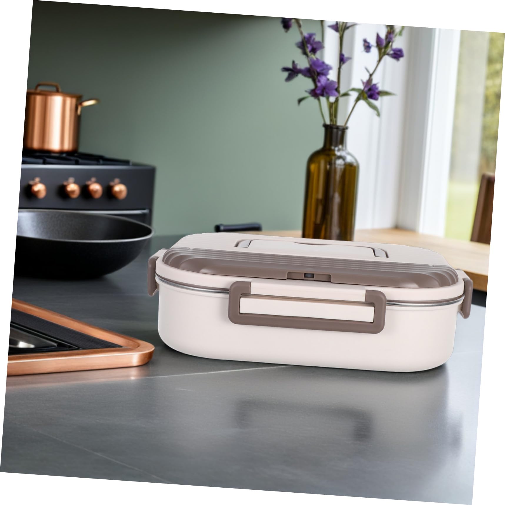 COLLBATH Boîte à Déjeuner Inox avec Compartiments Étanches Boîte Bento Double pour Repas Équilibrés Travail École et Sécurisée