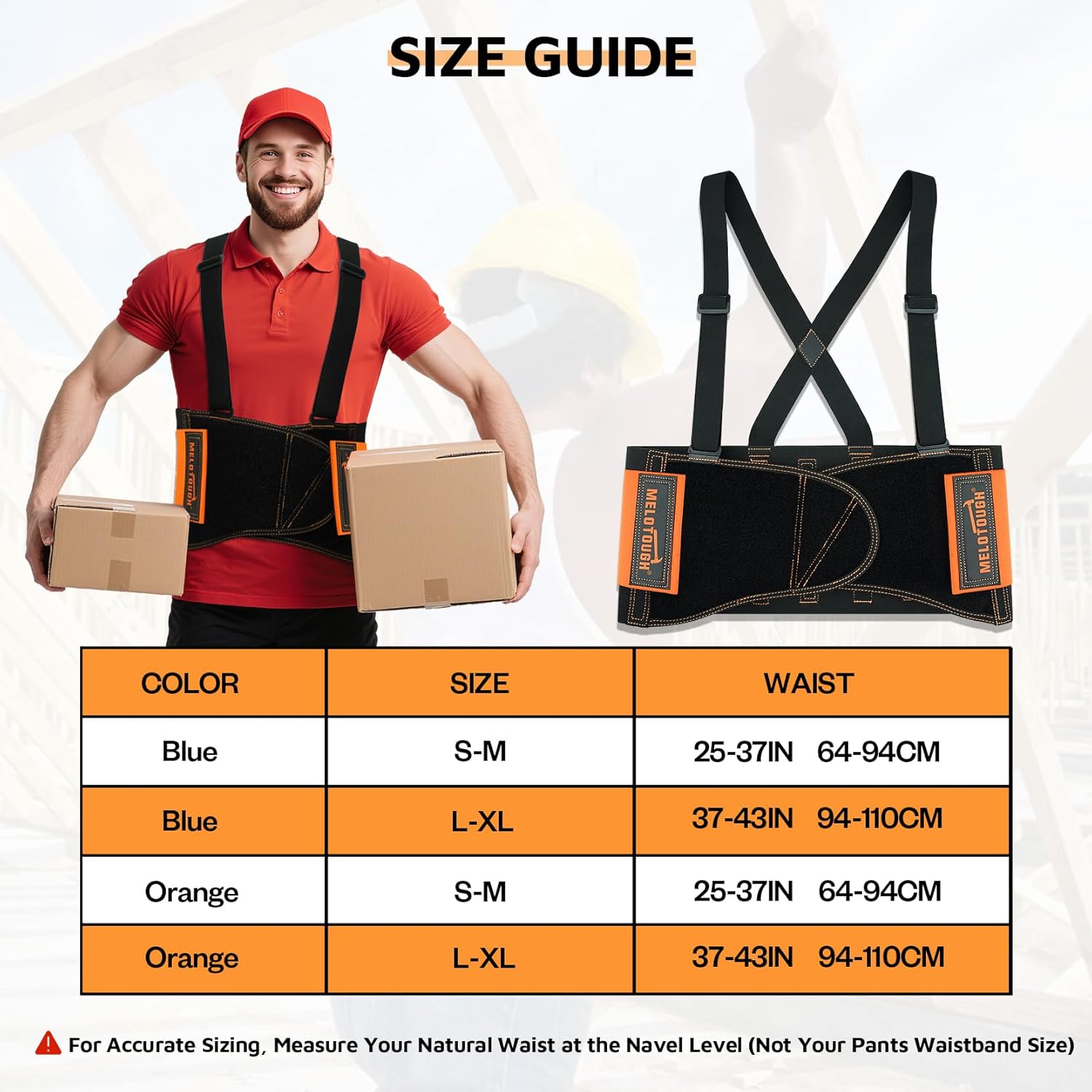MELOTOUGH Back Brace for Work Men,Back Brace Lower Back Men for Lifting,Removeable Straps for Construction, Warehouse S/M,Christmas Gifts - Image 7