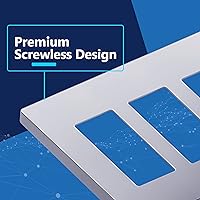 Vista 205 de LIDER LSWP-32M-W10P Placa sin tornillos acabado mate para interruptor, tamaño mediano de 2 segmentos de 4.88 x 4.92", policarbonato termoplástico