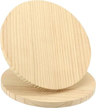 SINJEUN 2 Pack 12 Inches Round Wood Plaque, 3/4 Inch Thick Blank Wooden Hanging Sign, Unfinished Wood Boards with Hanging Hole for DIY Crafts
