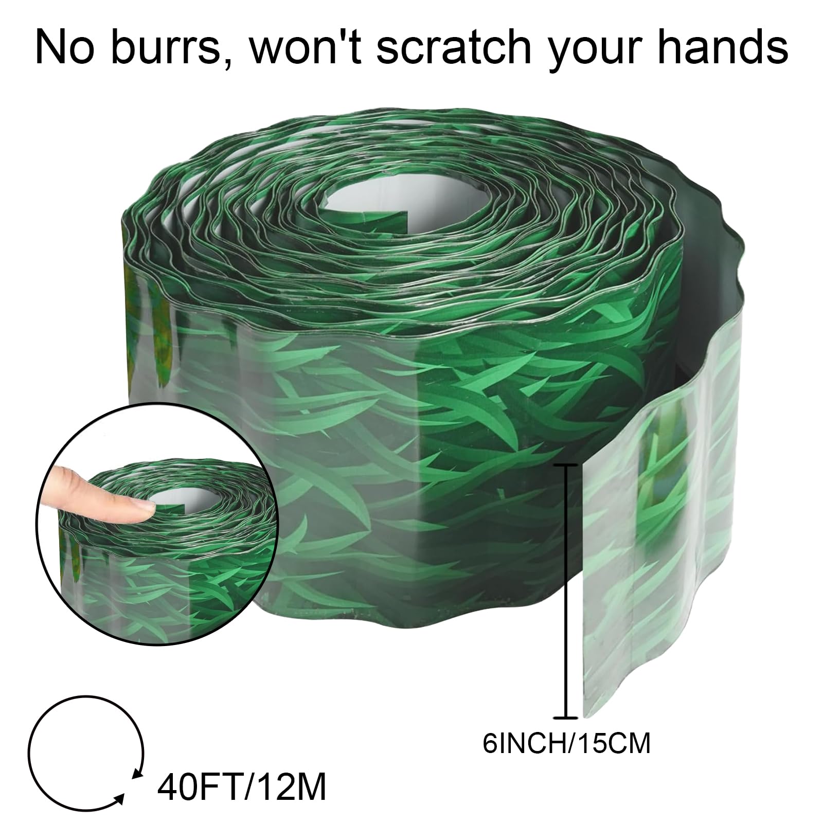 Metal Lawn Edging Borders,8 Inch x 20FT Corrugated Galvanized Metal Garden Edging Border Heavy duty Garden Borders Edging Landscape Edging for DIY Flower Beds,Lawns,Pathway (Grass Green) - Image 2