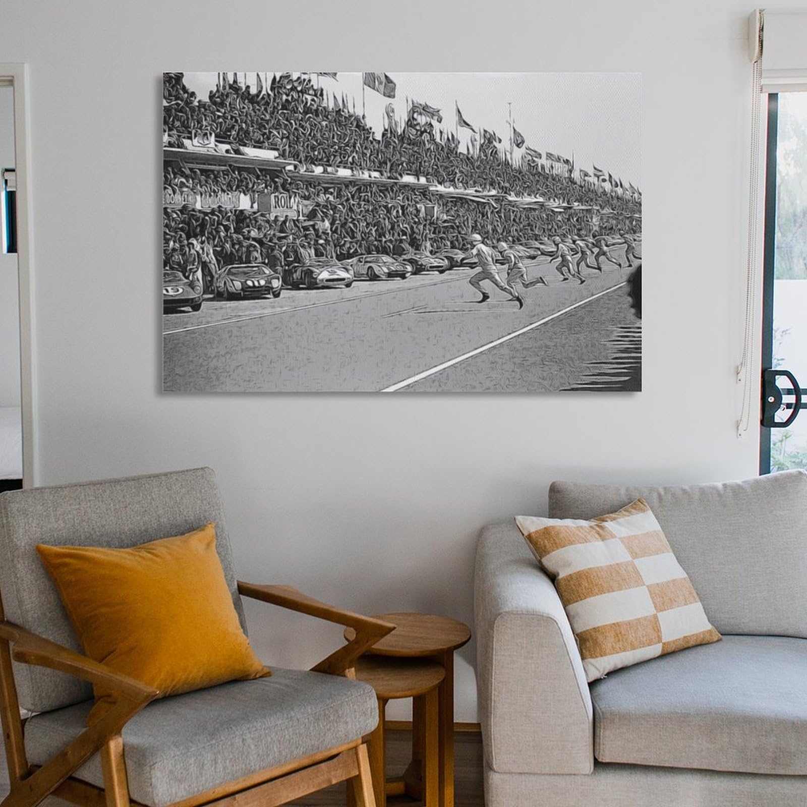 Posters Le Mans Endurance Race Poster Vintage Black And White Wall