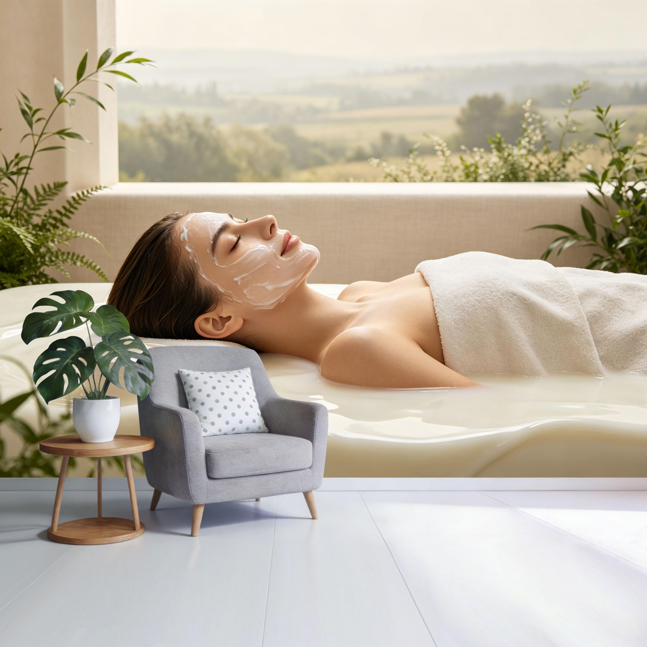 Custom Size Wall Mural Serene Spa Relaxation Botanical Landscape SelfAdhesive Wall Fabric Removable Wallpaper for Home Office Decor