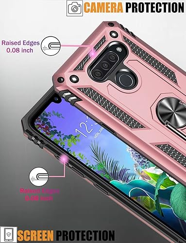 Miniatura 4 de Compatible con LG K50 CaseLG Q60 Funda para teléfono, grado militar Soporte magnético para anillo de coche Soporte Soporte Soporte Defender Funda