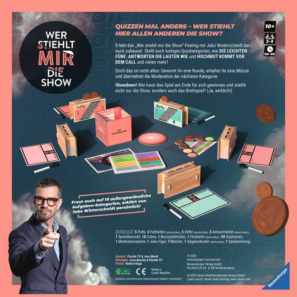 Ravensburger 24883 Who Steals Mir the Show The Quiz Game for the Popular TV Show by Joko Winterscheidt for 3-5 Players from 10 Years