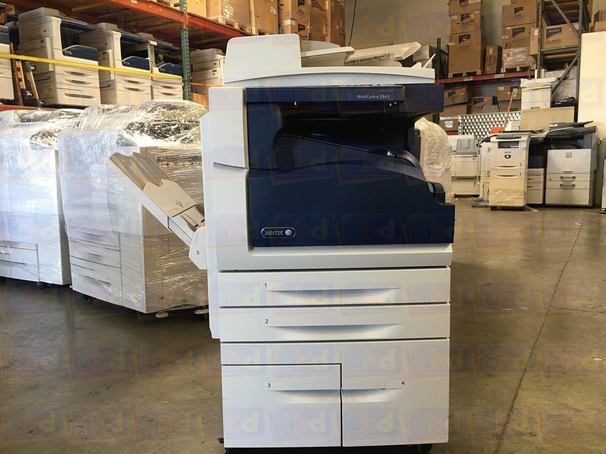 Xerox WorkCentre 5945 Tabloid-Size Mono Laser Multifunction Copier - 45 ppm, Copy, Print, Scan, Auto Duplex, Network Connectivity, 2 Trays, High Capacity Tandem Tray