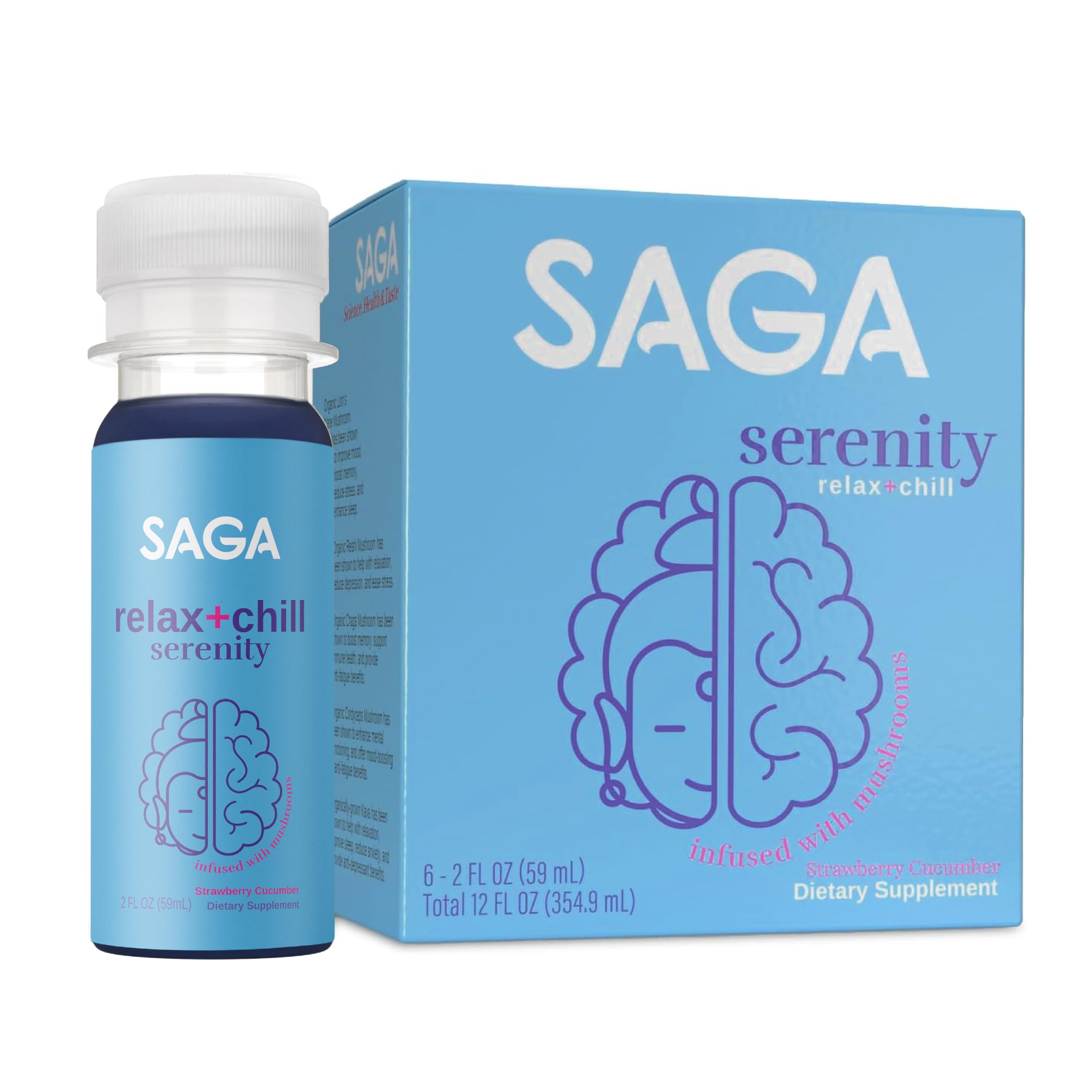Amazon.com: SAGA Serenity Organic Relaxation Shots with Kava