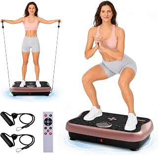 Vibration Plate Exercise Machine, Full Body Workout Vibrating Plate for Lymphatic Drainage Weight Loss, 460 Lbs Capacity Shake Platform with 300 speeds for Women Men