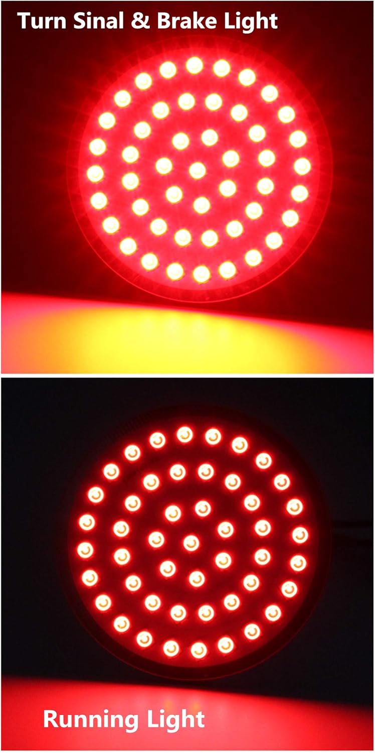 ZYTC 2" LED Turn Signals w/Brake Running Light Bullet Style Rear 1157 LED Turn Signal Kit for Harley Davidson