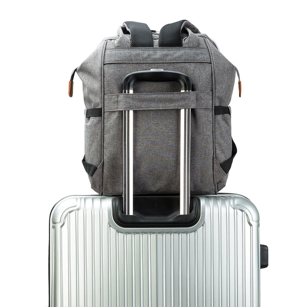 borsa zaino porta pannolini, impermeabile, multifunzione, di grande capacità; organizer da viaggio con tappetino per il cambio, una borsa termica per biberon e clip per passeggino
