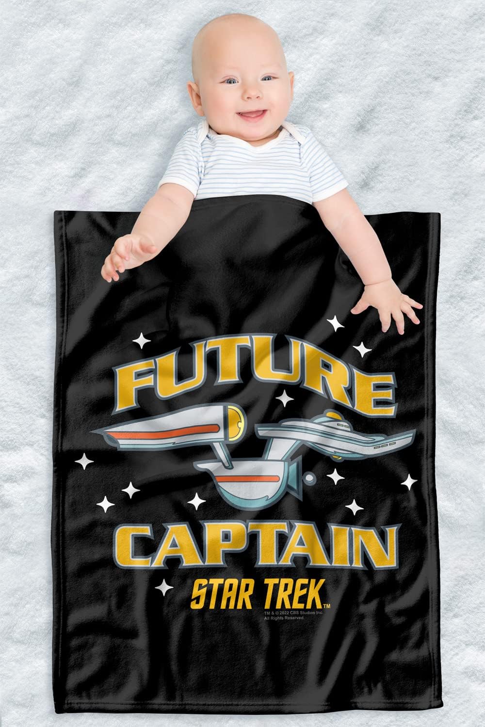 LOGOVISION Star Trek Lightweight Baby Blanket, 30"X40", Future Captain Unisex for Infants Girls & Boys