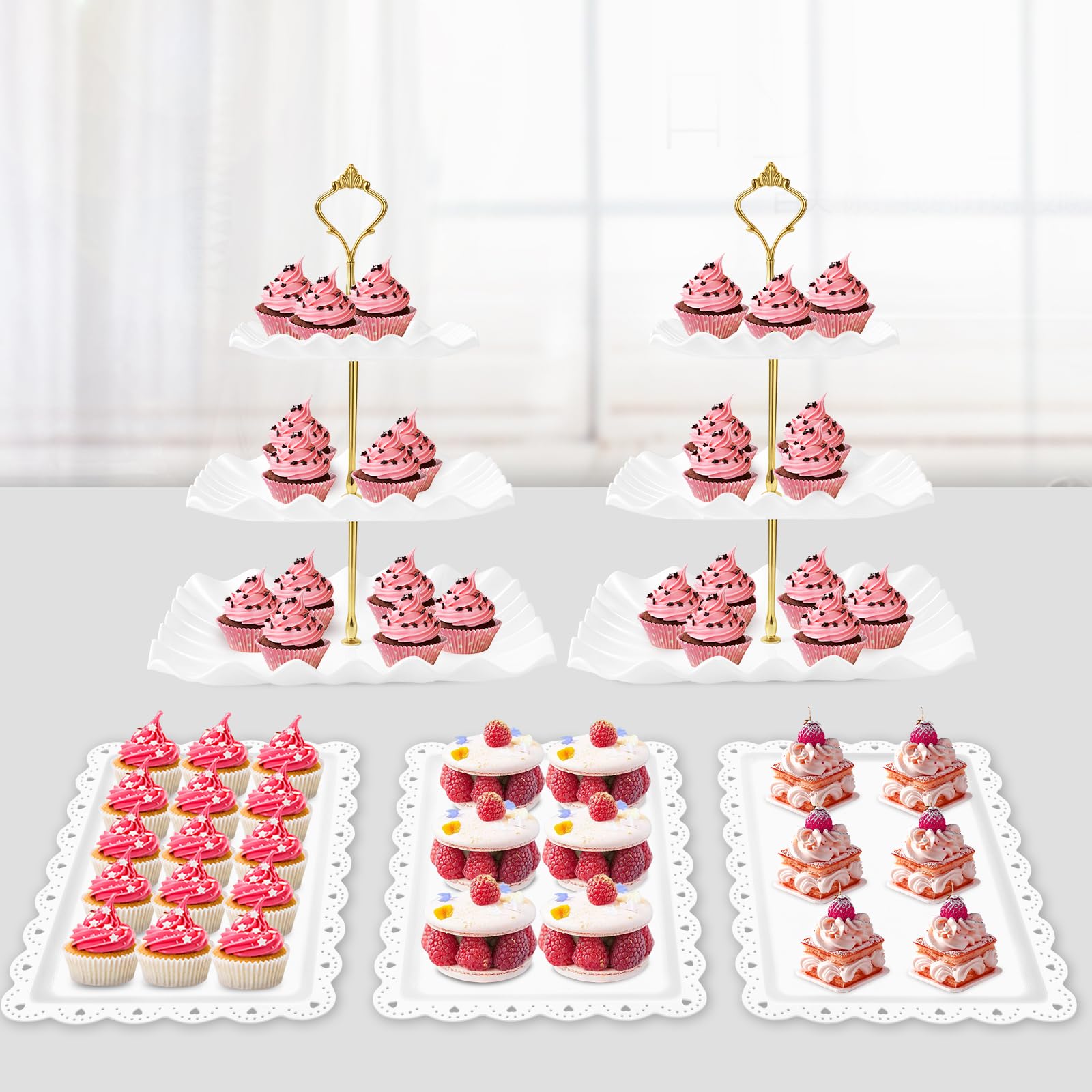 Photo 1 of PinCute 3 Tier Cupcake Stand & Serving Tray Set